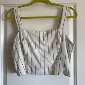 Striped crop top with back zipper